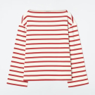 STRIPED BOAT-NECK TOP